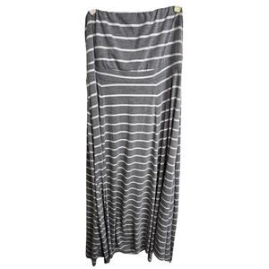 Torrid Dress Maxi Dress Strapless Maxi Dress Striped Dress Women 1X Gray White